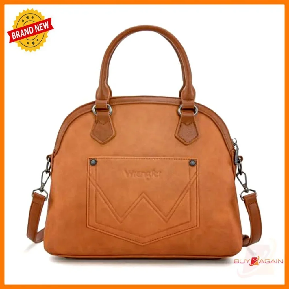 Small Faux Leather Satchel Bag with Crossbody Strap, 3-Way Wear